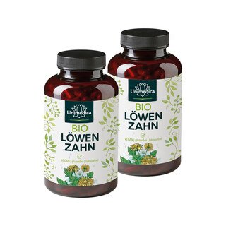 2er-Sparset: Bio Löwenzahn - 400 mg pro Tagesdosis (1 Kapsel) - 2 x 180 Kapseln - von Unimedica