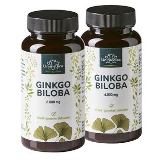 2er-Sparset: Ginkgo Biloba - 6.000 mg - 2 x 360 Tabletten - von Unimedica