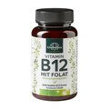 Vitamin B12 mit Folat - 500 µg B12 und 400 µg Folat pro Tagesdosis (1 Tablette) - 180 Tabletten - von Unimedica