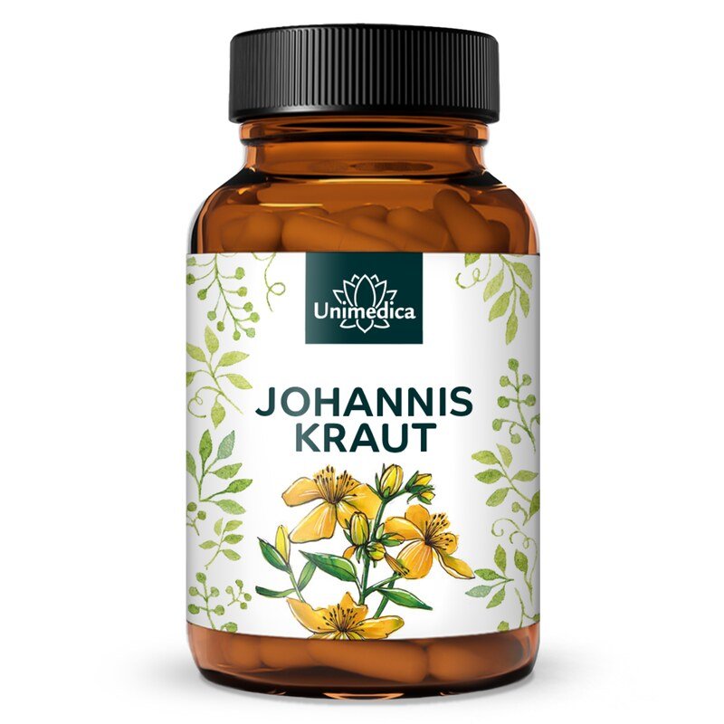Johanniskraut - Extrakt 10 : 1 Konzentration - 133 mg pro Tagesdosis (2 Kapseln) - 100 Kapseln - von Unimedica