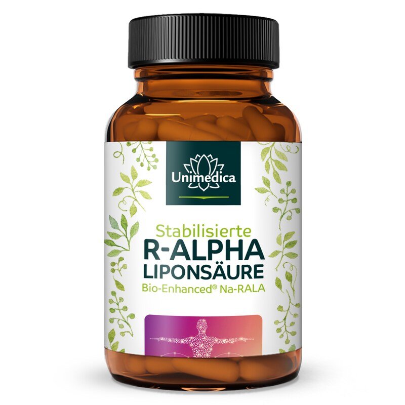 R-Alpha-Liponsäure Sodium - Bio Enhanced®  - 240 mg pro Tagesdosis (2 Kapseln)  - 60 Kapseln - von Unimedica