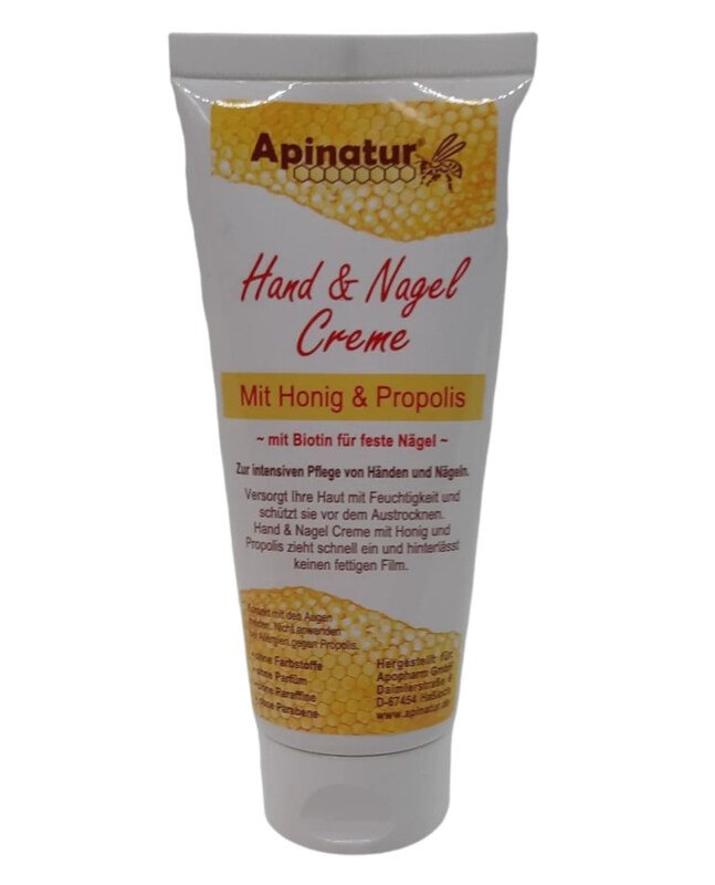 Hand- und Nagelcreme mit Honig und Propolis - Apinatur - 100 ml