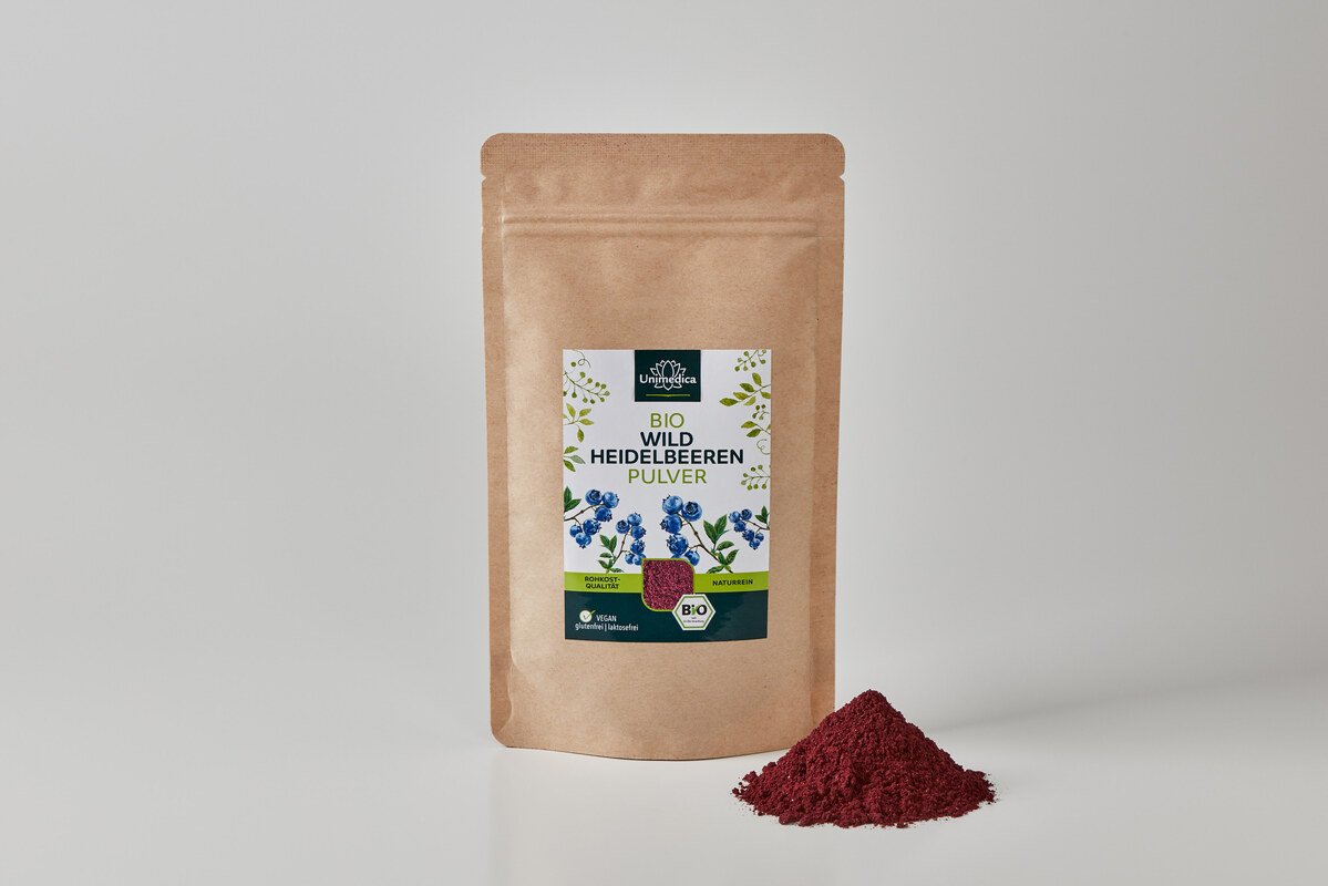 Bio Wild Heidelbeeren Pulver - 100 g - von Unimedica