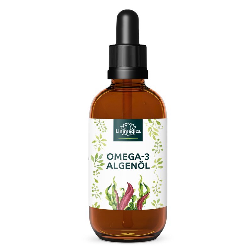 Vegane Omega 3 Algenöl Tropfen - mit DHA, EPA und DPA - 50 ml - von Unimedica