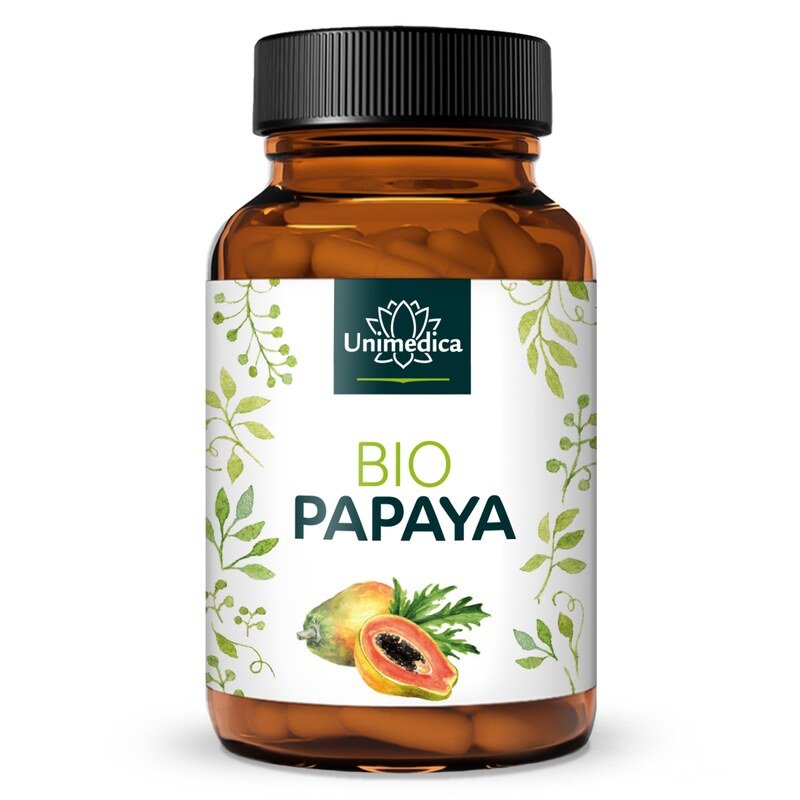 Bio Papaya Extrakt - 1.500 mg pro Tagesdosis (3 Kapseln) - 120 Kapseln - von Unimedica