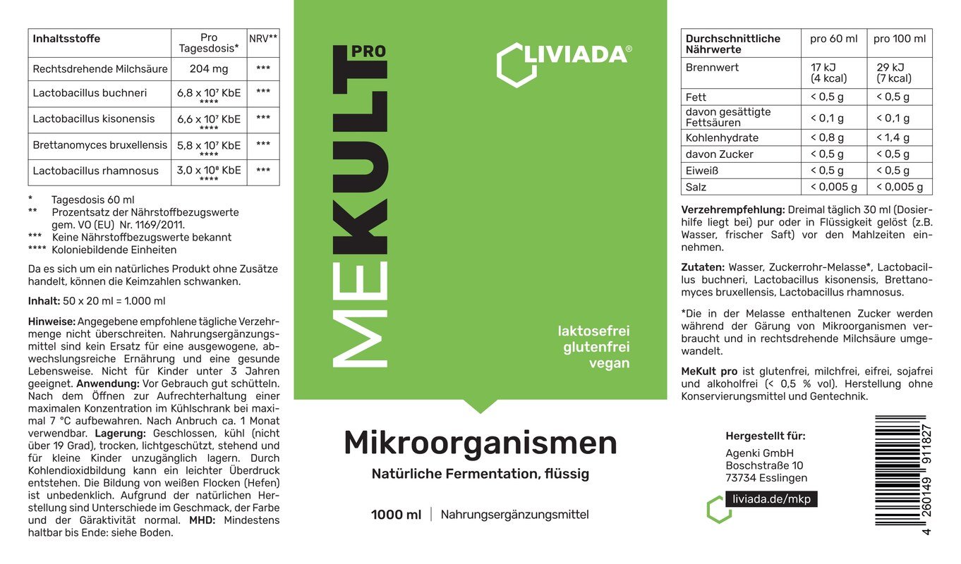 LIVIADA® MEKULT PRO - Mikroorganismen - Agenki - 1000 ml