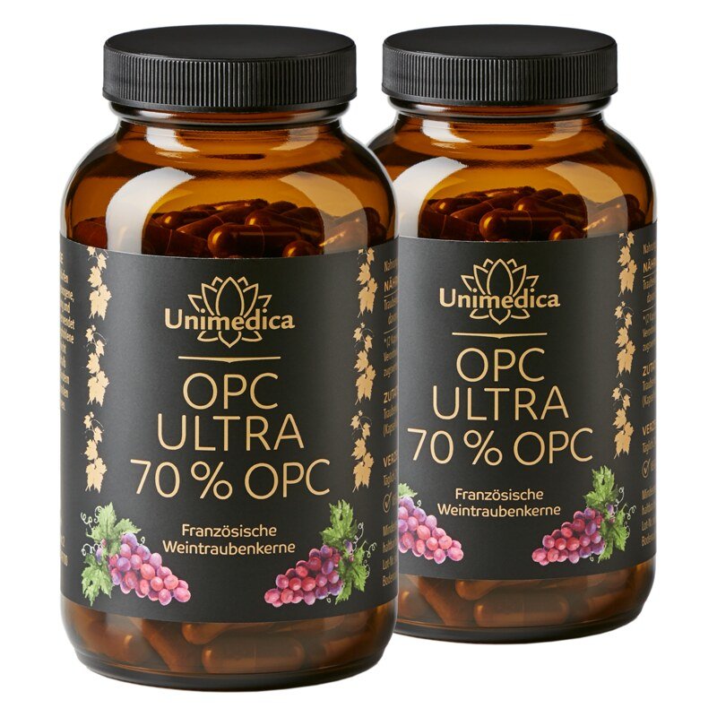 2er-Sparset: OPC Ultra - mit 700 mg reinem OPC  pro Tagesdosis (2 Kapseln) - hochdosiert - 2 x 240 Kapseln - von Unimedica