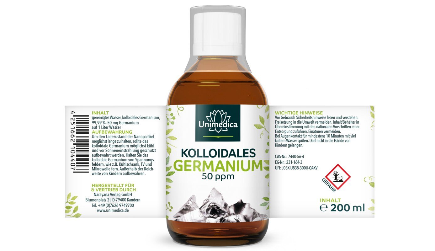 Kolloidales Germanium - 50 ppm - 200 ml - von Unimedica