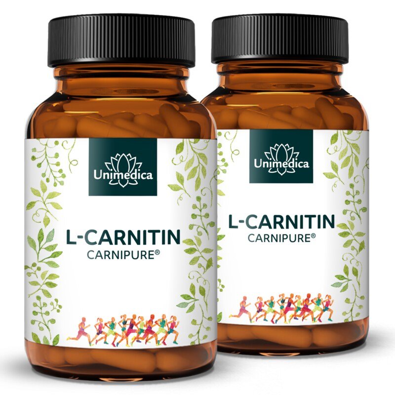 2er-Sparset: L-Carnitin (Carnipure®) - 2000 mg pro Tagesdosis - 2 x 120 Kapseln - von Unimedica