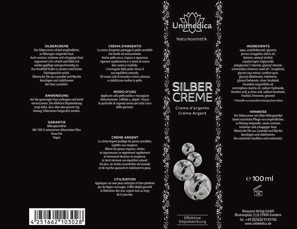Silbercreme - Depotwirkung - 100 ml - von Unimedica