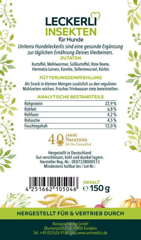 Set: Leckerli Spirulina 150 g UND  Leckerli Veggie 150 g UND Leckerli Insekten 150 g für Hunde im Set - von Unimedica