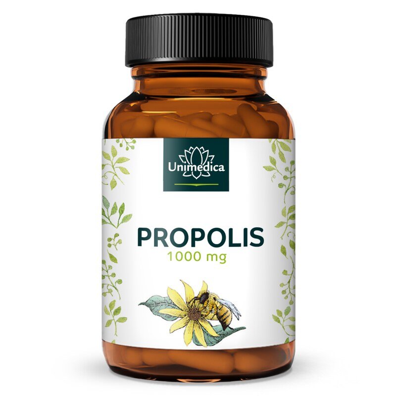 Propolis Kapseln - 1.000 mg Propolisextrakt pro Tagesdosis (2 Kapseln) - 60 Kapseln - von Unimedica