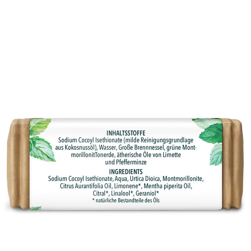 Grünes Haarshampoo - mit Brennnessel, Limette und Pfefferminze - für fettiges & trockenes Haar - 100 g - von Unimedica