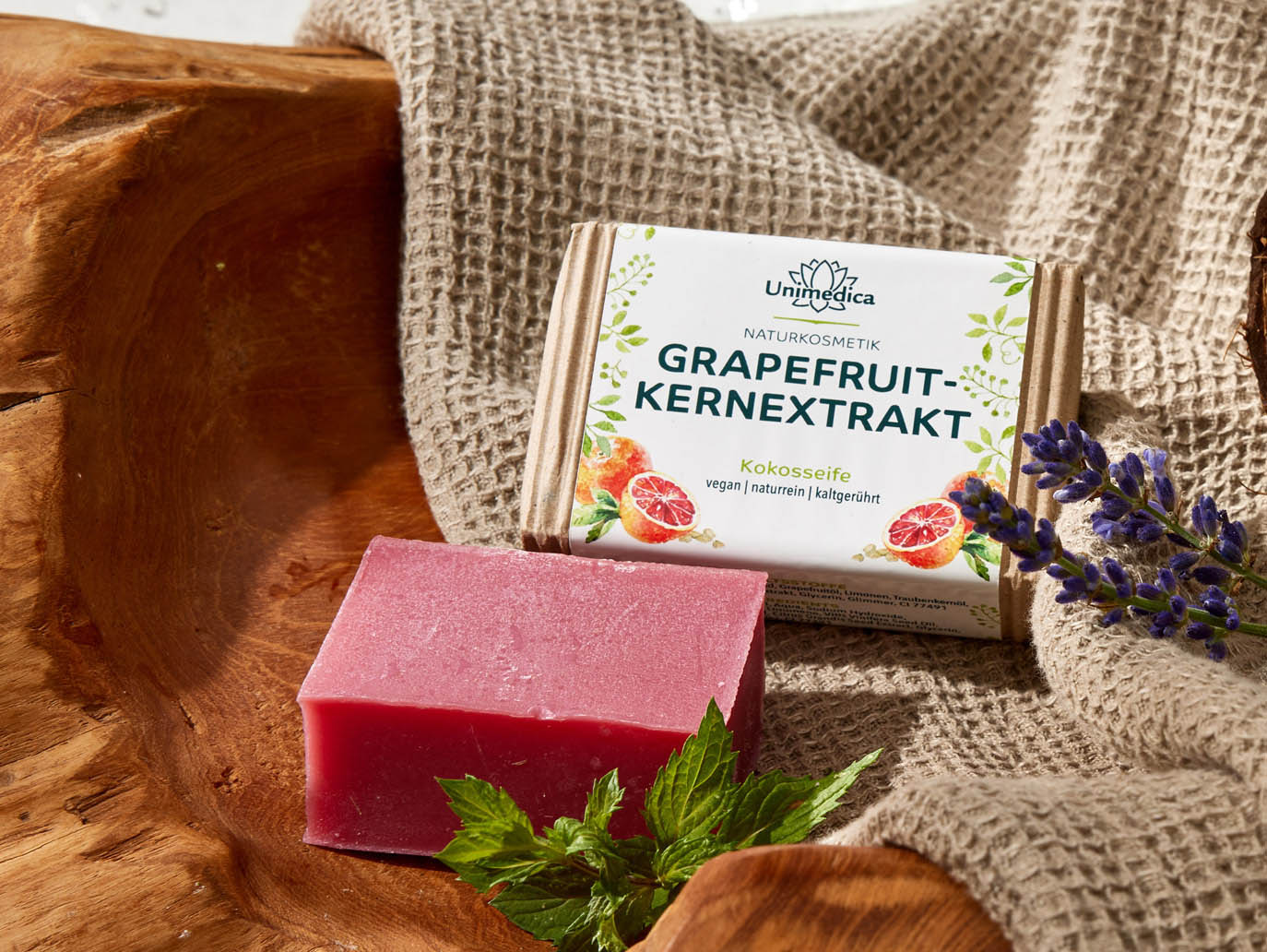 Grapefruitkern Seife - Grapefruitkernextrakt-Kokosseife - naturrein und kaltgerührt - 100 g - von Unimedica