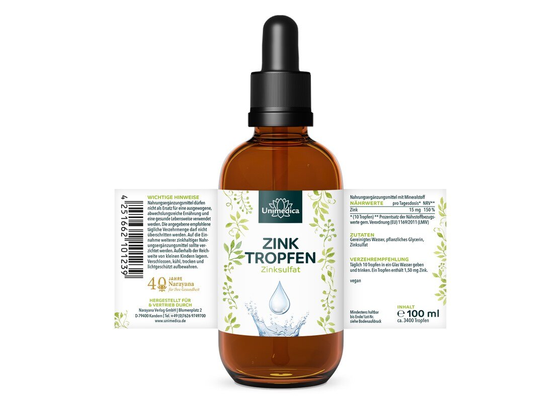 2er-Sparset: Zink Tropfen aus Zinksulfat - 2 x 100 ml - von Unimedica