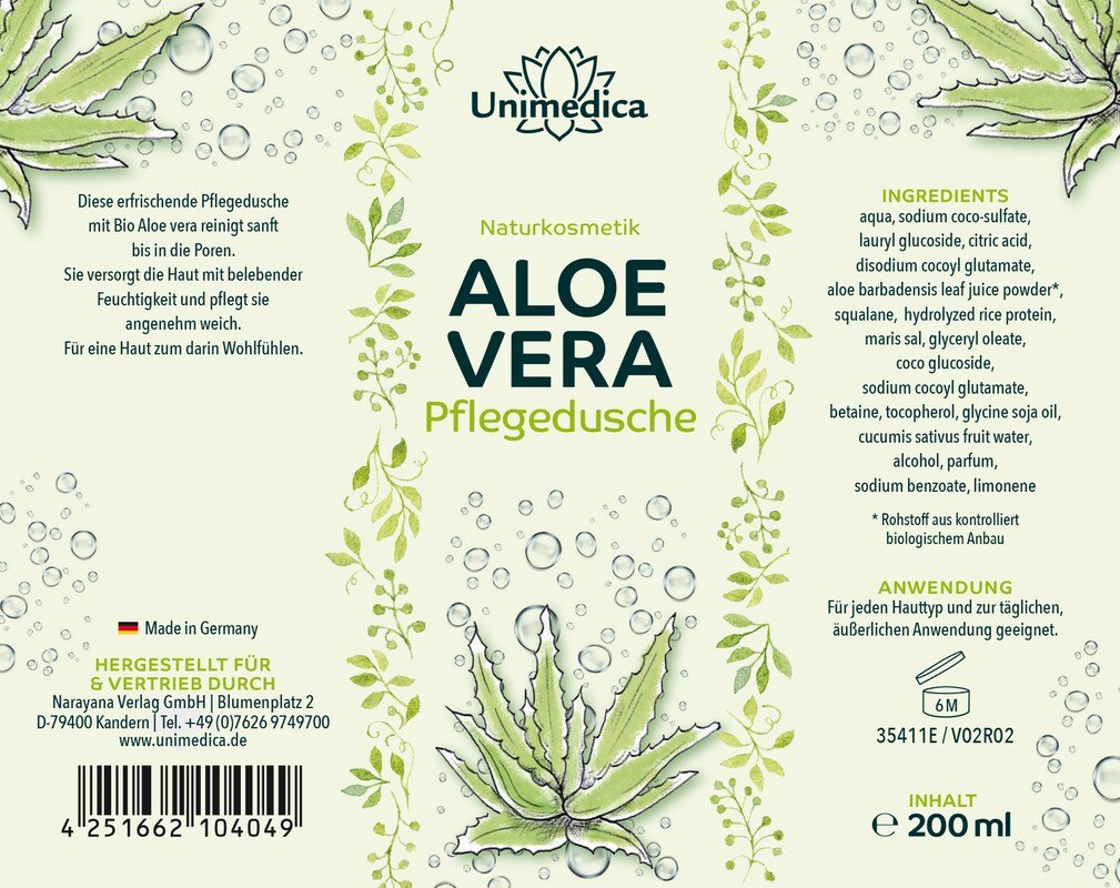 2er-Sparset: Aloe Vera Duschgel - 2 x 200 ml - von Unimedica