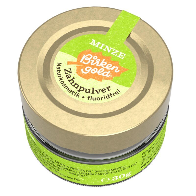 Zahnpulver Minze - Birkengold - 30 g