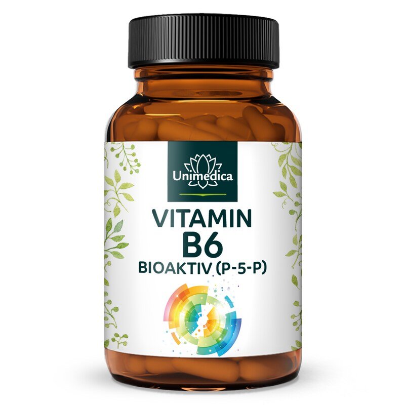 Vitamin B6 BIOAKTIV - Pyridoxal-5-Phosphat (P-5-P) - 25 mg pro Tagesdosis (1 Kapsel) - hochdosiert - 120 Kapseln - von Unimedica