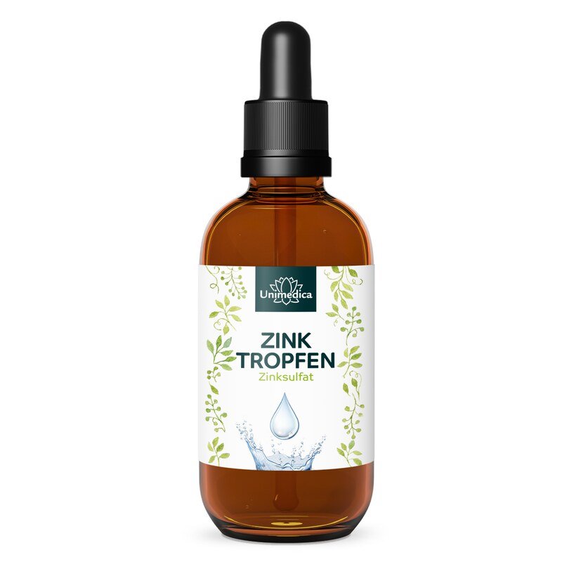 Zink Tropfen aus Zinksulfat - 15 mg pro Tagesdosis (10 Tropfen) - 100 ml - von Unimedica