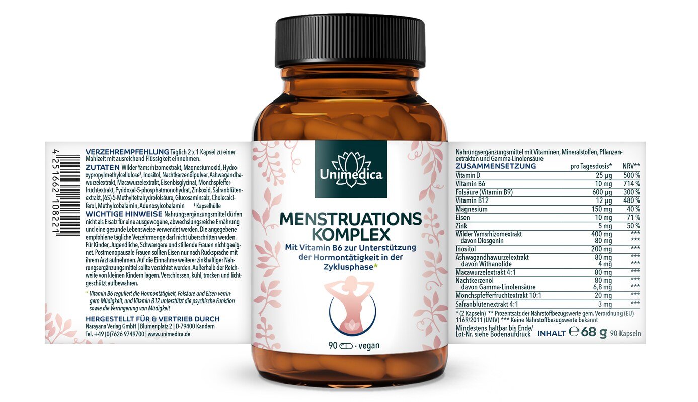 Menstruations-Komplex - 90 Kapseln - von Unimedica