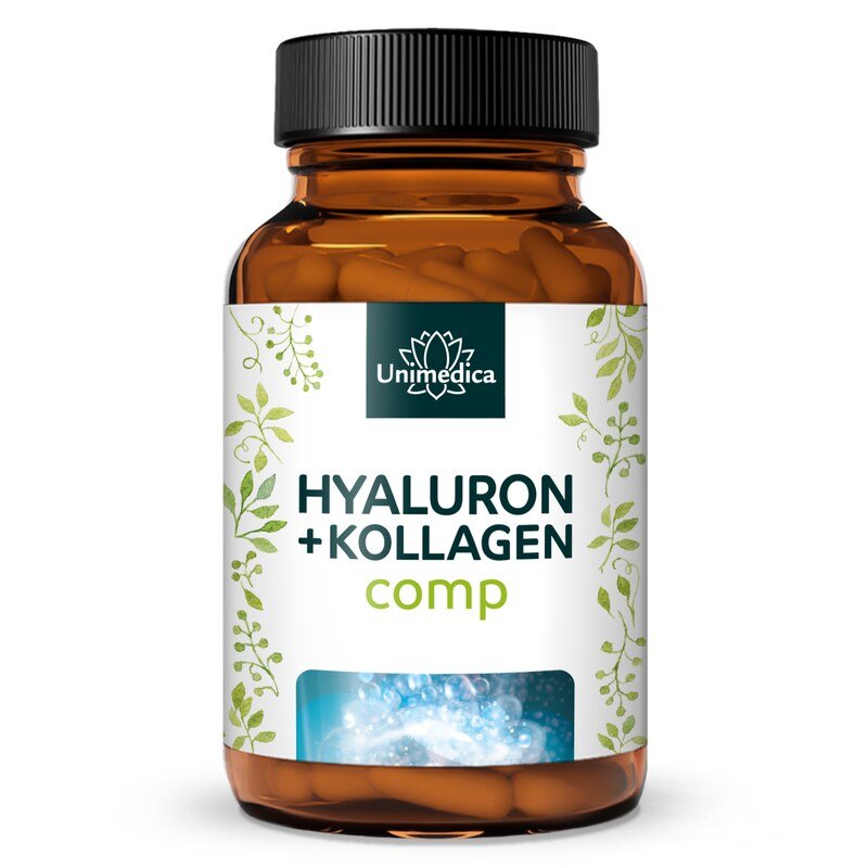Hyaluron + Kollagen comp - mit Silizium aus Bambus, Vitaminen und Mineralien - 180 Kapseln - von Unimedica