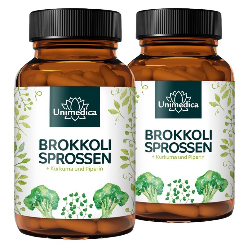 2er-Sparset: Brokkoli Sprossen Extrakt - 100 mg Sulforaphan pro Tagesdosis - 2 x 120 Kapseln - von Unimedica