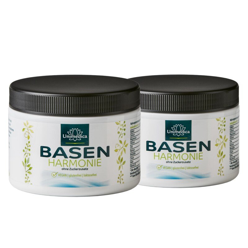 2er Sparset: Basen Pulver - mit Mineralstoffen und Zitronengeschmack - 330 g - von Unimedica
