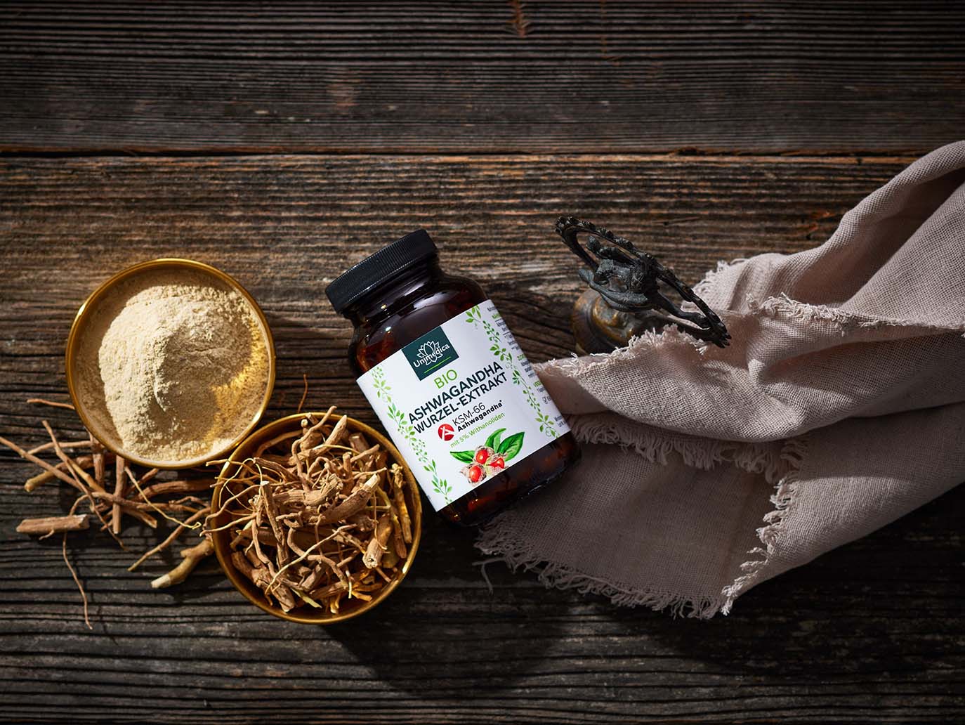 Bio Ashwagandha KSM 66® - 500 mg pro Tagesdosis (1 Kapsel) - 5 % Withanolide - 120 Kapseln - von Unimedica