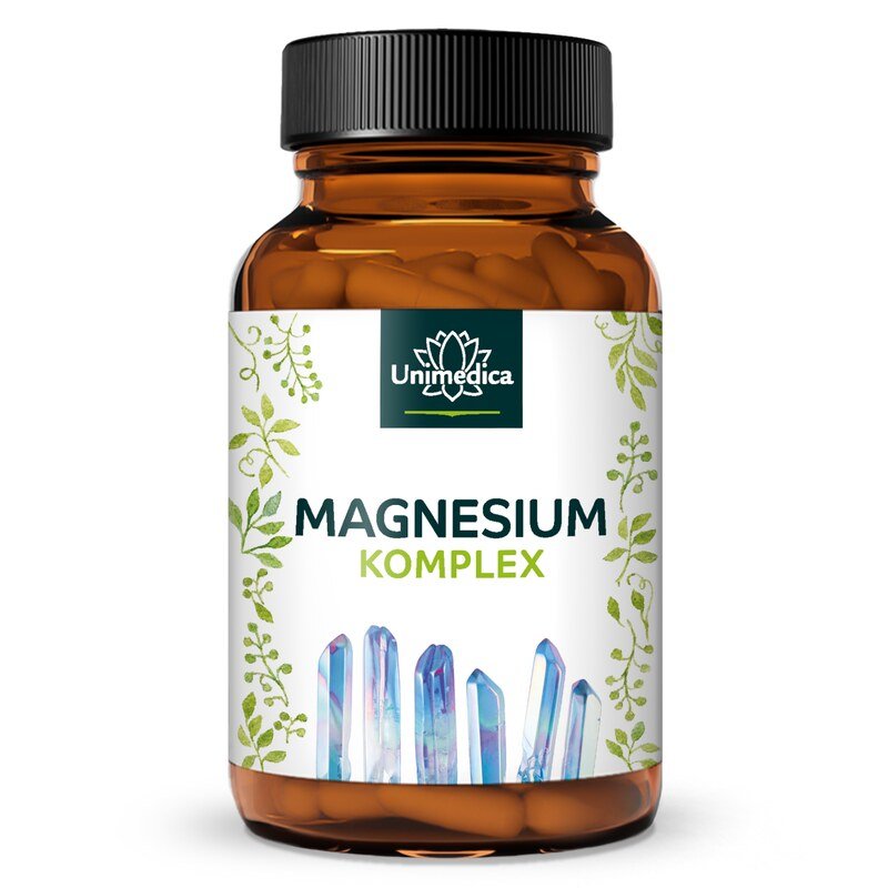 Magnesium Komplex - 417 mg elementares Magnesium pro Tagesdosis (2 Kapseln) - 180 Kapseln - von Unimedica