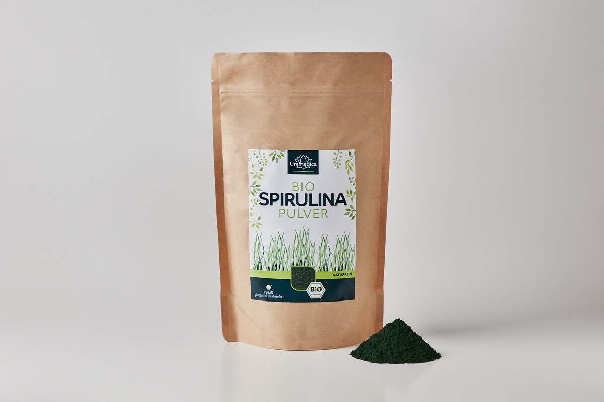Bio Spirulina Pulver - naturrein - 500 g - von Unimedica