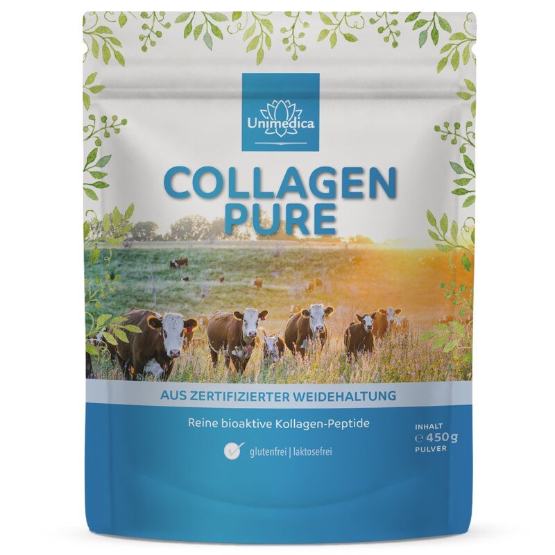 Collagen Pure - Kollagenprotein - aus zertifizierter Weidehaltung - 450 g Pulver - von Unimedica