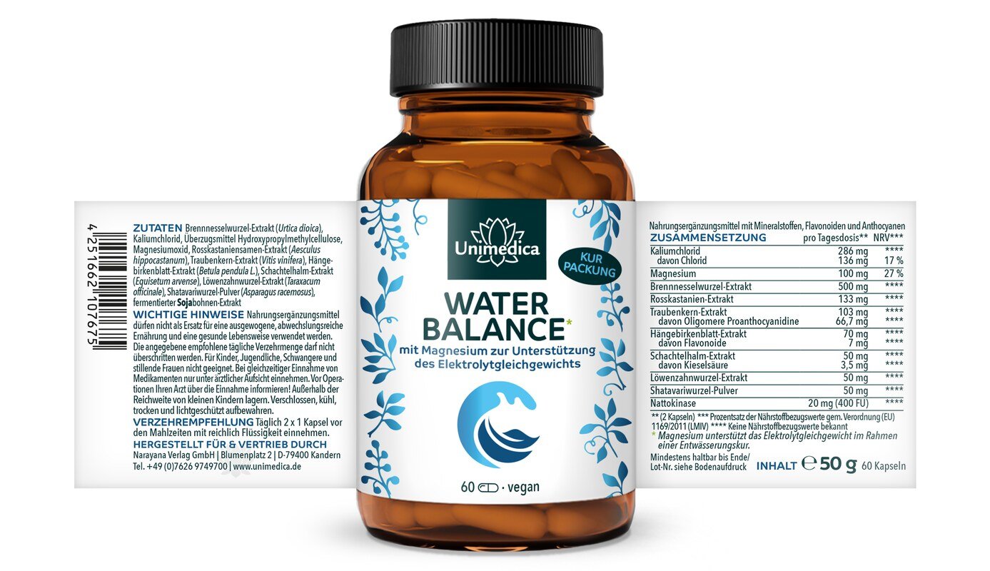 Water Balance* - Kurpackung - 60 Kapseln - von Unimedica