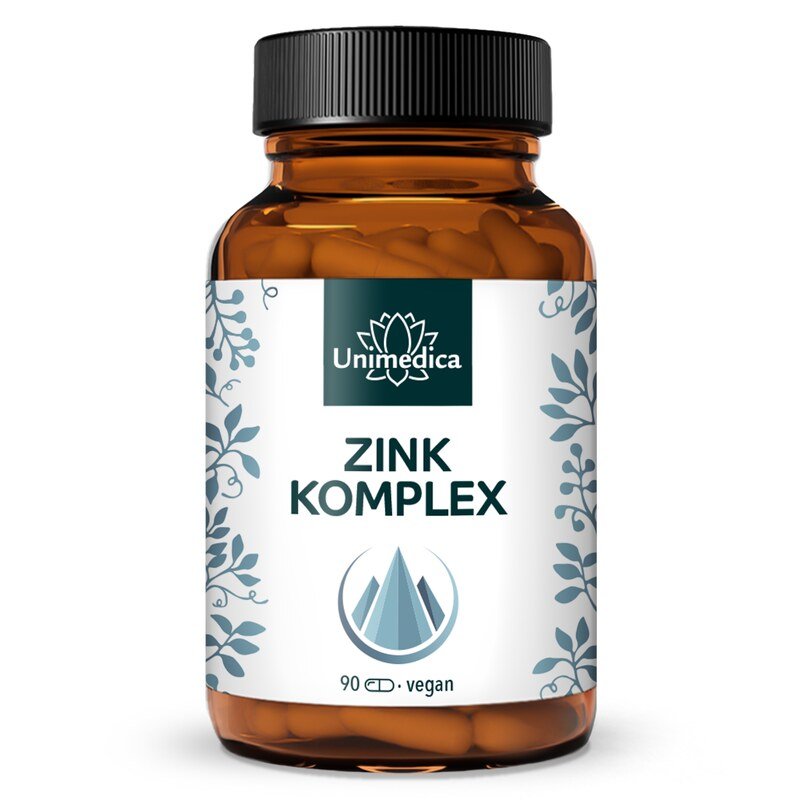Zink Komplex - 3 Formen - 25 mg Zink pro Tagesdosis (1 Kapsel) - hochdosiert - 90 Kapseln - von Unimedica