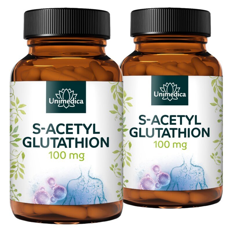 2er-Sparset: S-Acetyl-Glutathion - stabile Glutathionform - 100 mg pro Tagesdosis (1 Kapsel) - 2 x 60 Kapseln - von Unimedica