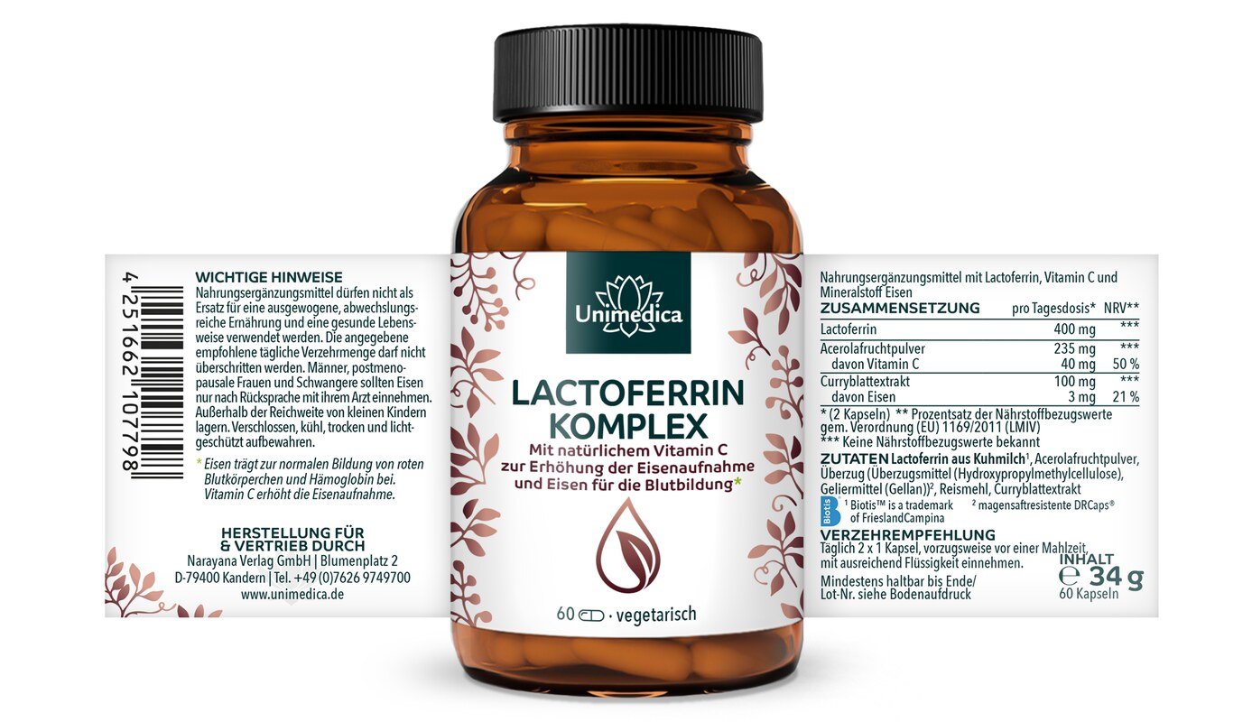 Lactoferrin Komplex - 60 Kapseln - von Unimedica