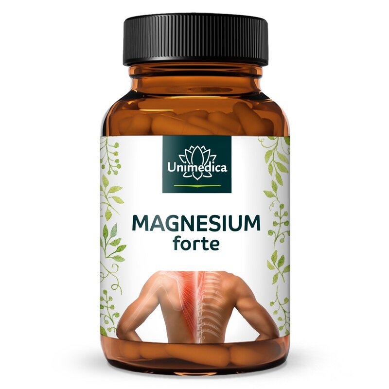 Magnesium forte - 400 mg Magnesium pro Tagesdosis (1 Kapsel) - 365 Kapseln - von Unimedica