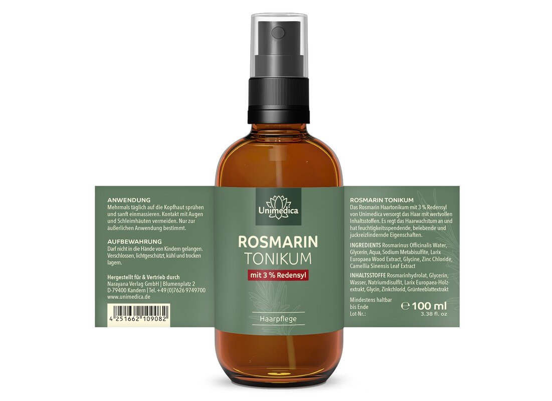 Rosmarin Haartonikum mit 3 % Redensyl - 100 ml - von Unimedica