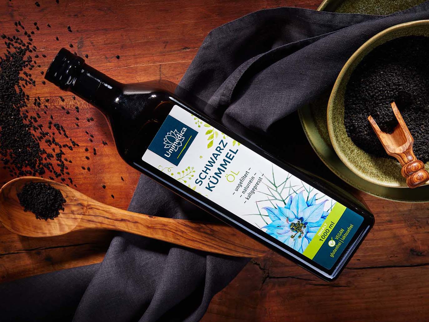 Schwarzkümmelöl ungefiltert - 1.000 ml - von Unimedica