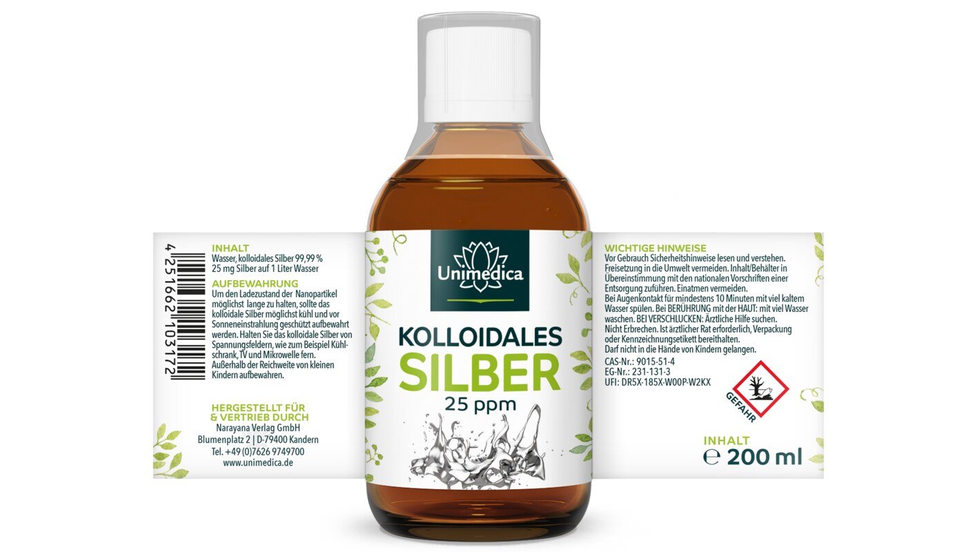Kolloidales Silber - 25 ppm - 200 ml - von Unimedica