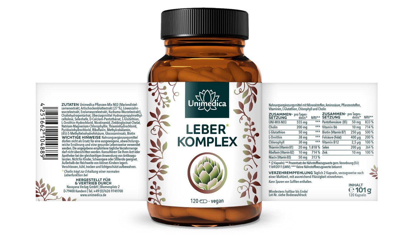 Leber Komplex - 120 Kapseln - von Unimedica