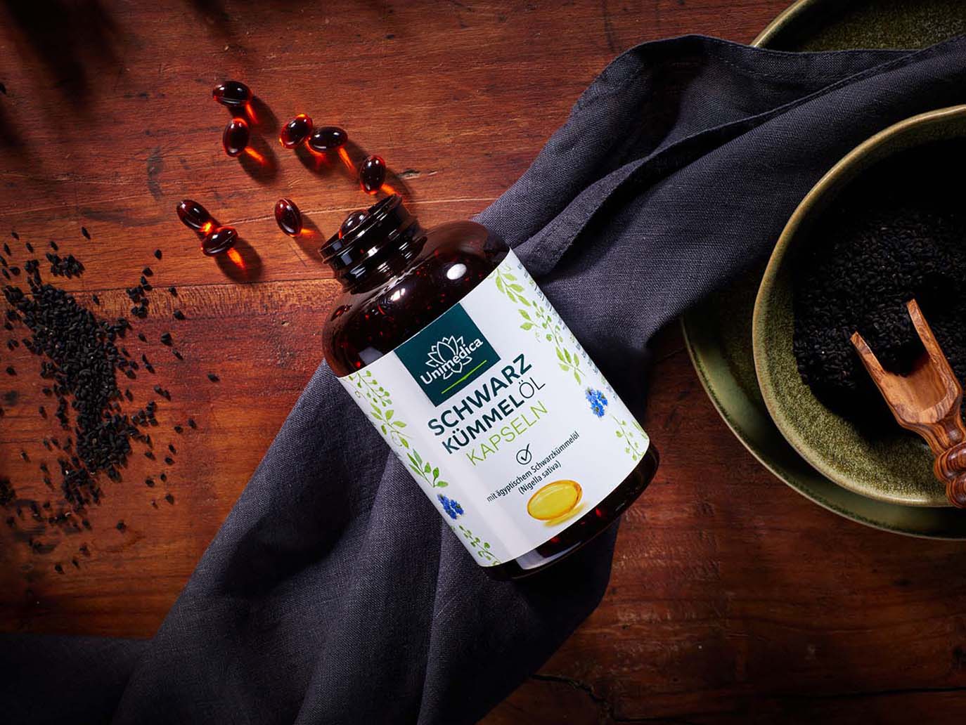 Schwarzkümmelöl Softgelkapseln - 3.000 mg pro Tagesdosis (2 x 3 Kapseln) - 400 Softgelkapseln - von Unimedica