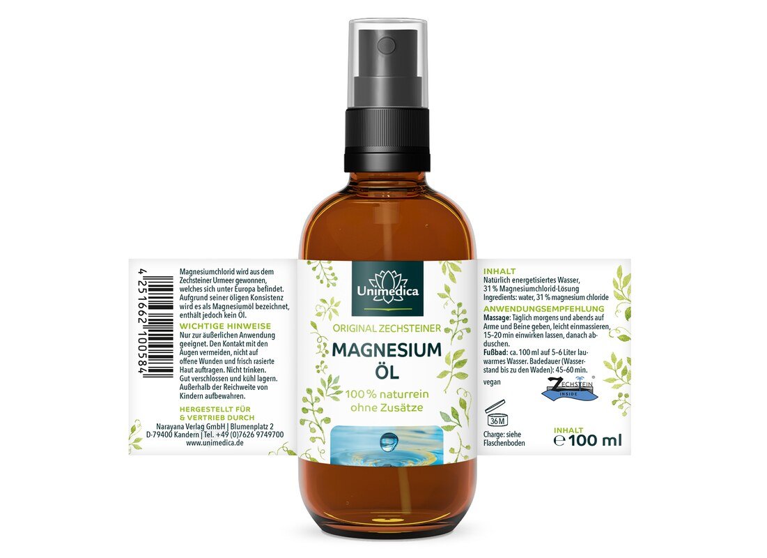 Magnesium Öl Spray - Original Zechsteiner - 100 ml - von Unimedica