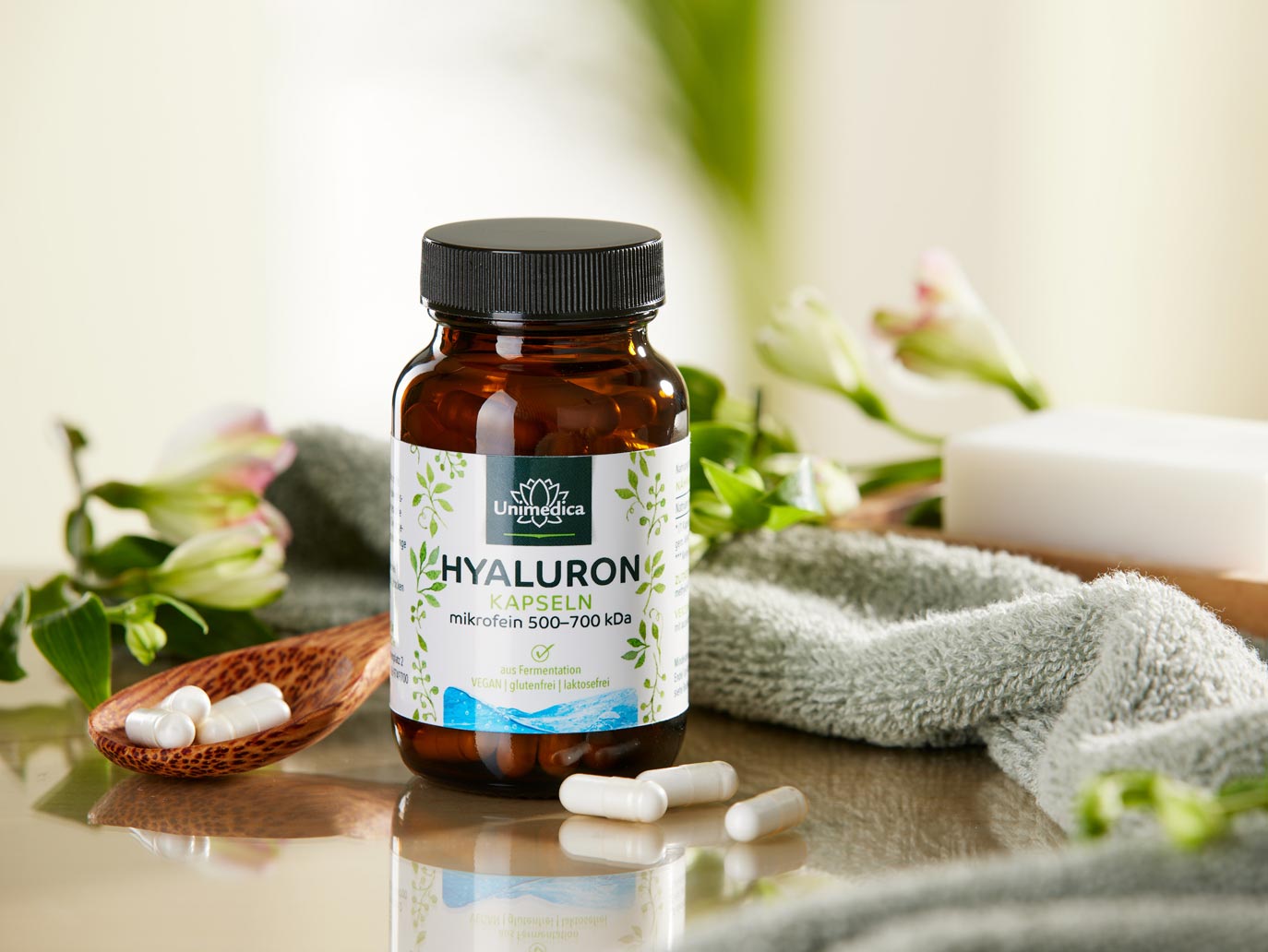 Hyaluron - 360 mg pro Tagesdosis (1 Kapsel) - mikrofein 500-700 kDa - hochdosiert - 90 Kapseln - von Unimedica