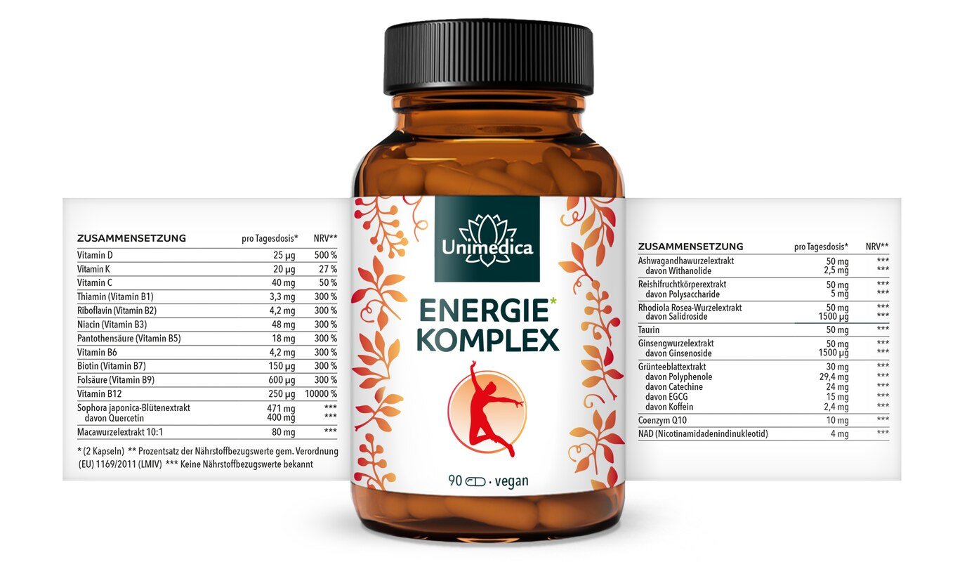 Energie-Komplex - 90 Kapseln - von Unimedica