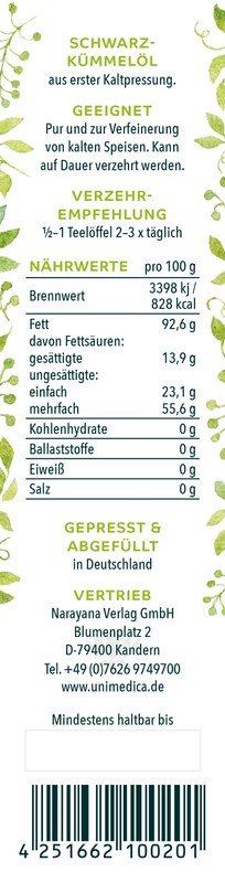 2er-Sparset: Schwarzkümmelöl gefiltert - von Unimedica - 2 x 250 ml