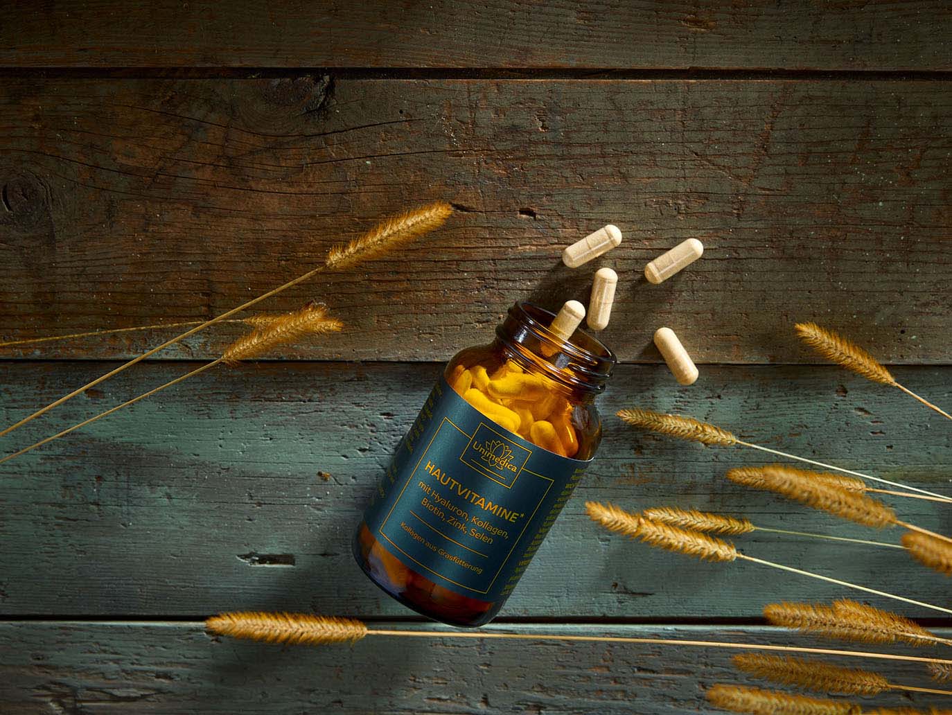 Hautvitamine - Komplex mit Kollagen aus Grasfütterung - 90 Kapseln - von Unimedica