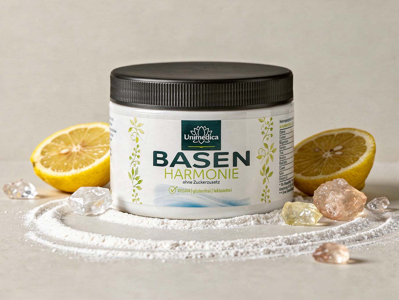 Basen Pulver - mit Mineralstoffen und Zitronengeschmack - 330 g - von Unimedica