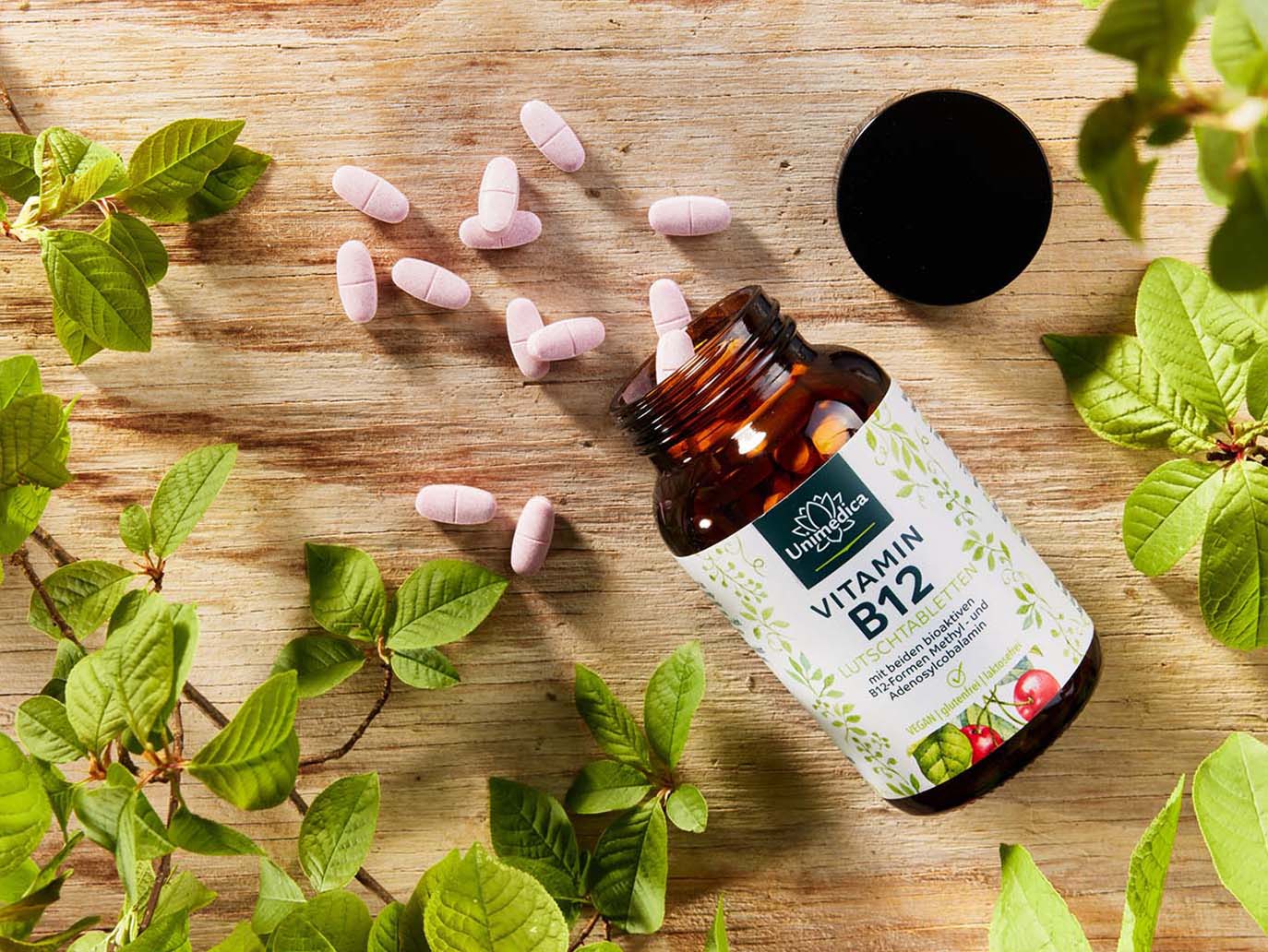 Vitamin B12 - 500 µg pro Tagesdosis (1 Tablette) - 100 Lutschtabletten - von Unimedica